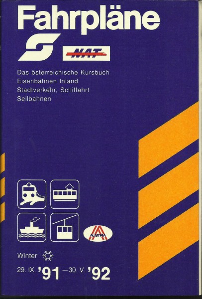 Buch 1991/92 Kursbuch ÖBB Teil I Band 1 Das Österreichische Kursbuch