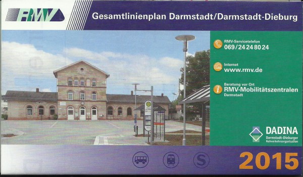 Buch 2015 RMV Liniennetzplan - Darmstadt