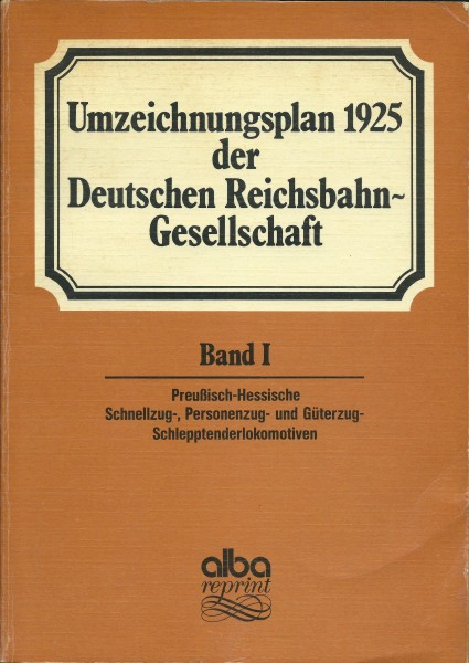Buch Umzeichnungsplan 1925 der Deutschen Reichsbahn-Gesellschaft
