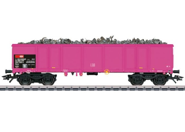 H0 Güterwagen/4-a. off. Eaos SBB -4 pink +Ladung