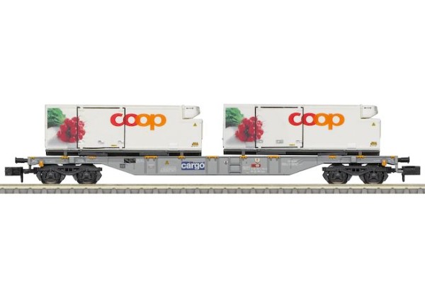 N Containertragwagen/4-a. SBB -6 2*20ft. KühlCt. 'coop'