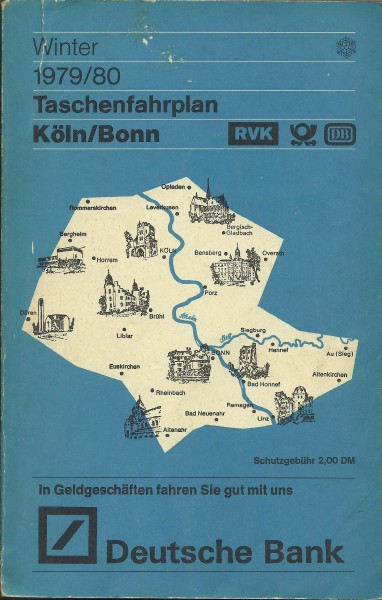 Buch 1979/80 Taschenfahrplan Köln/Bonn RVK - POST - DB - Winter 79/80