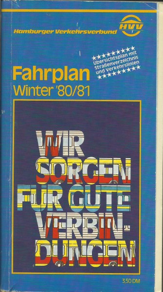 Buch 1980/81 HVV Fahrplan - Hamburg - Winter - Hamburger Verkehrsverbund