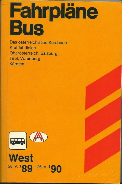 Buch 1989/90 Kursbuch Bus Österreich West - Das Österreichische Kursbuch