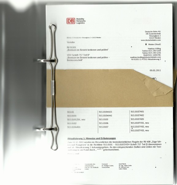 Buch 2011 Bremsen im Betrieb bedienen und prüfen - Richtlinie 915.01 - 05/2011