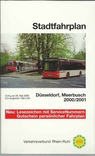 Buch 2000/2001 VRR Stadtfahrplan - Düsseldorf, Meerbusch