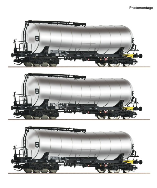 TT Knickkesselwagen-Set/4-a. DR-4 Chrom 3-tlg.