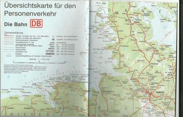 Buch 2000/01 Übersichtskarte Personenverkehr - Die Bahn DB