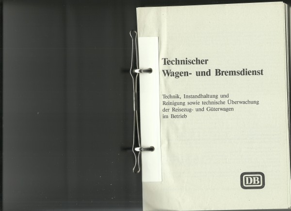 Buch 1990 Technischer Wagen und Bremsdienst Deutsche Bundesbahn - DS936