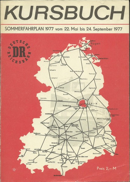 Buch 1977 Kursbuch DR Sommer Internationaler- + Binnenverkehr