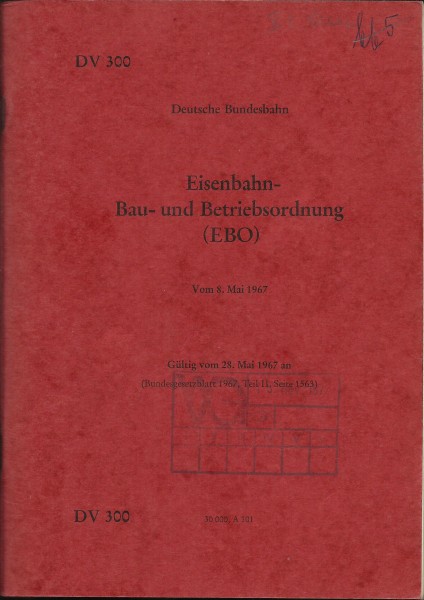 Buch 1967 Eisenbahn-Bau- und Betriebsordnung (EBO) Vom 8. Mai 1967