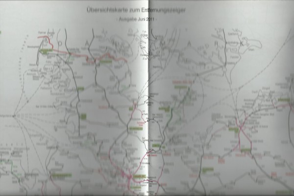 Buch 2011 Übersichtskarte Entfernungsanzeiger - DB Bahn