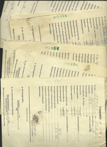 Item 1971 Bremszettel {Konvolut} Schwerpunkt: Emden / Leer