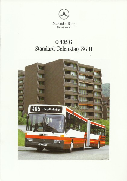 Heft 1993 Prospekt - Mercedes-Benz - O405 G - Standard-Gelenkbus SG II