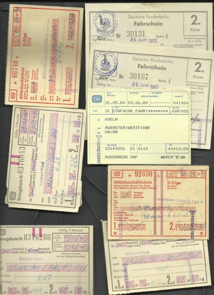 Item 1971 Fahrkarten { Konvolut } Schwerpunkt: Vorzugs- + Militrkarten