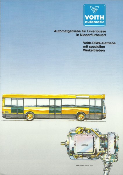 Heft 1989 Prospekt VOITH - automatic- Automatgetriebe für Linienbusse in Niederflurbauart
