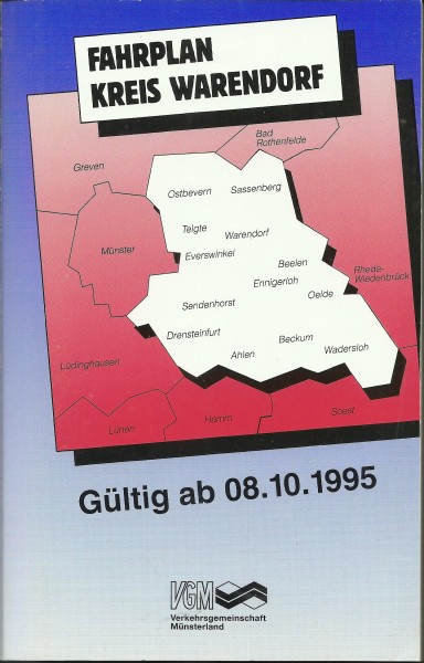 Buch 1995 VGM Fahrplan - Kreis Warendorf - Verkehrsgemeinschaft Münsterland