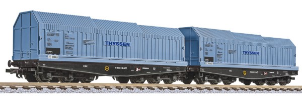 H0 Set, 6-achs. Coiltransportwagen, "THYSSEN", Ep.IV 2-tlg.