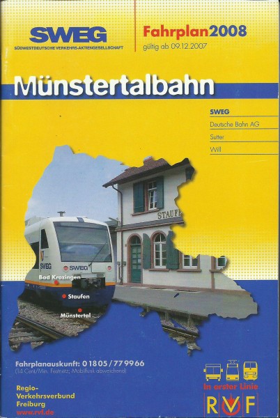 Buch 2006 SWEG Fahrplan - Münstertalbahn