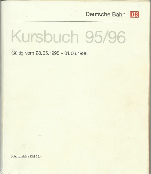 Buch 1995/96 Kursbuch - Jahresausgabe DB - Deutsche Bahn - DB