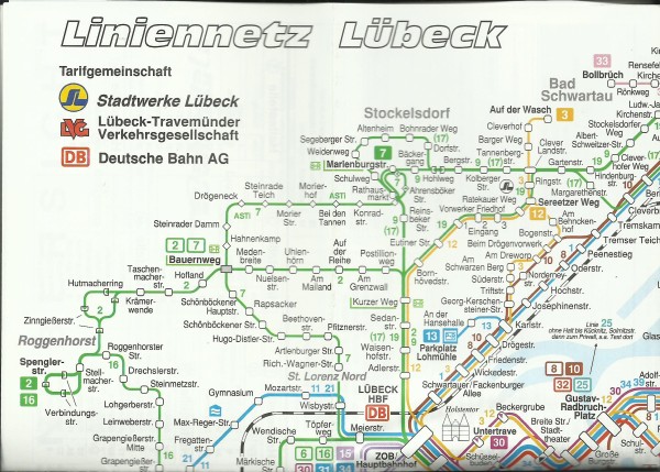 Buch 1999 Liniennetzplan - Lübeck