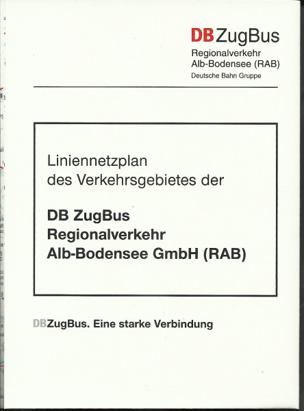Buch 1999 RAB Liniennetzplan - Alb-Bodensee - DB ZugBus Regionalverkehr