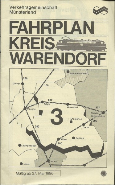 Buch 1990 VGM Fahrplan Kreis Warendorf - VGM - Deutsche Bundesbahn - DB