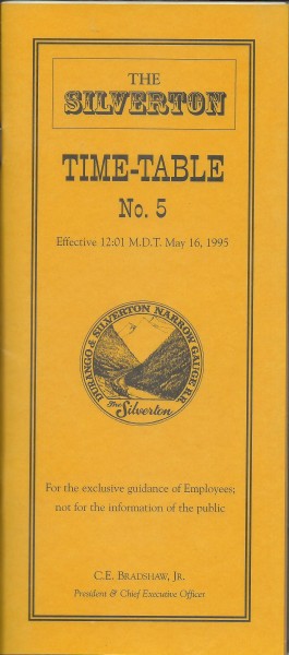 Buch 1995 Kursbuch Durango & Silverton Time Tables No. 5