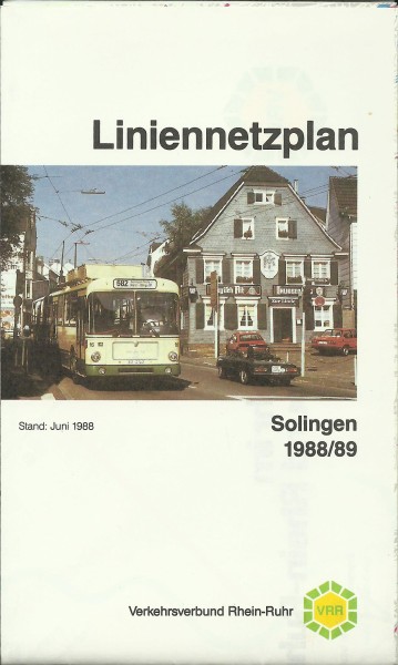 Buch 1988/89 VRR Liniennetzplan - Solingen