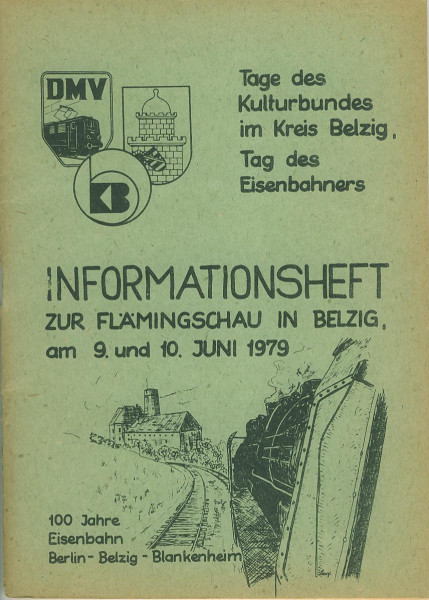 Buch 100 Jahre Eisenbahn Berlin-Belzig-Blankenheim - Flämingschau Belzig 1979